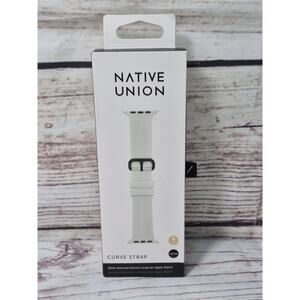 Native Union Curve Strap For Apple Watch Green Textured Silicone Fits 42/44 MM